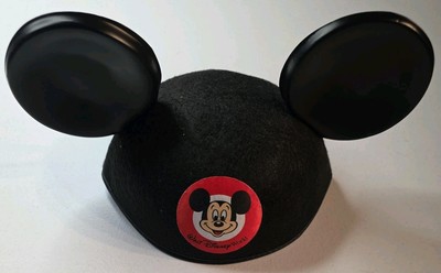 Walt Disney World Mickey Mouse Ears Black Felt Cap Vintage Made In USA-image