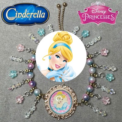 CINDERELLA Handmade Rose Gold Slider Cabochon Charm Bracelet/Jewelry ✨ NEW-image