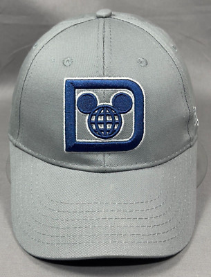 Disney Mickey Mouse D Logo Strapback Cap Hat Gray Theme Park Souvenir Patch Mens-image