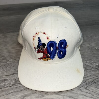 VTG 1998 Fantasia MICKEY MOUSE Walt Disney World Snapback Hat Magic Parks *READ*-image