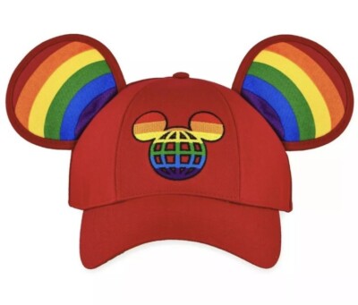 Disney Parks Pride Rainbow Mickey Ears Baseball Cap LGBTQ New w/Tags-image