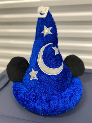 Disney Parks Mickey Mouse Blue Fantasia Sorcerer's Wizard Hat w/ Ears Adult Size-image