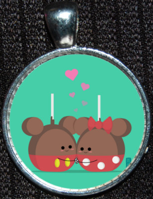 Mickey Mouse Ears Candy Apples Food Disney Disneyland World WDW Pendant Necklace-image