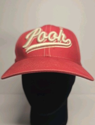 WINNIE THE POOH WITH RAISED EMBROIDERY LETTERING RED SNAPBACK HAT-image