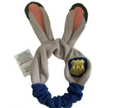 New Disney Parks Officer Judy Hopps Zootopia Bunny Ears Elastic Headband Hat NWT-image