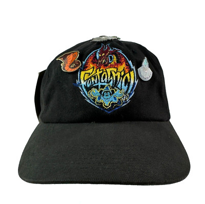 Vtg Disney MGM Fantasmic Strapback Hat with 4 Glow In The Dark Pins Deadstock-image
