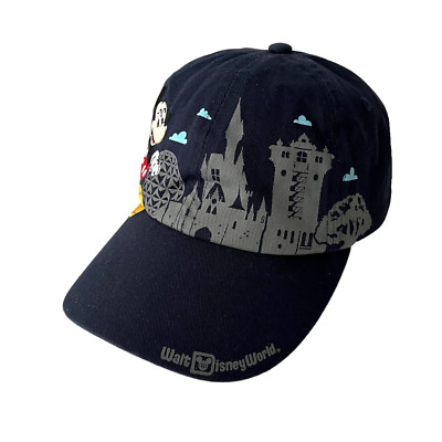 Walt Disney World Parks Castle Mickey & Pluto Baseball Cap Hat Navy YOUTH Size-image