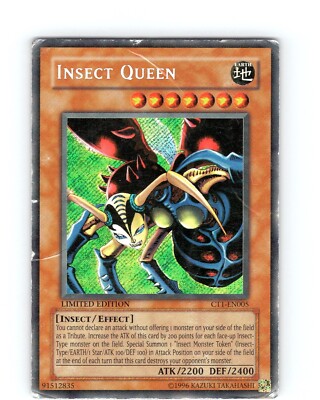 Yu-Gi-Oh TCG Insect Queen CT1-EN005 Limited Edition Secret Rare Card Played HP-image