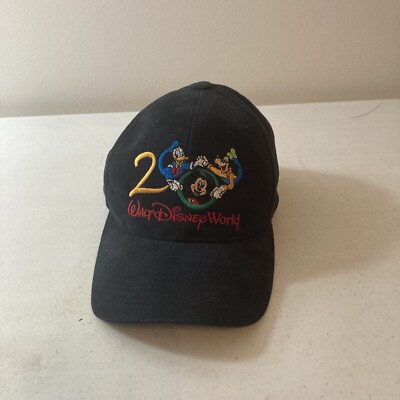 Vintage Walt Disney World 2000 Adjustable Strap Black Hat-image