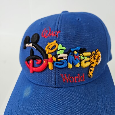 Vintage Walt Disney World Hat 90s Embroidered Character Letters Snapback Cap-image