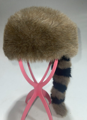 Disneyland Disney World Coon Skin Cap  Daniel Boone Davy Crockett Childs Hat VTG-image