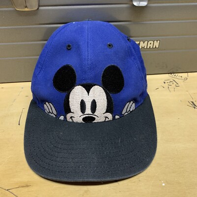 vintage walt disney world hat Blue Mickey Mouse Goofy Hat Co Baseball CAP Used-image