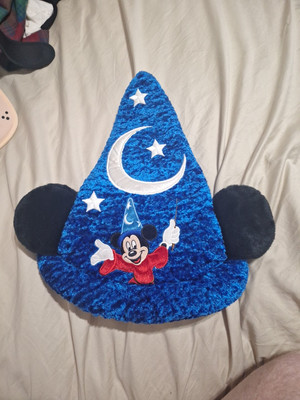 Walt Disney World Mickey Sorcerers Apprentice Fantasia Blue Velvet Hat Youth-image