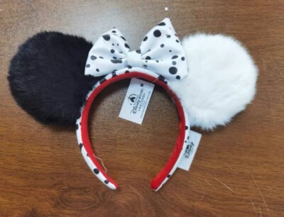 Disney Parks Halloween 101 Dalmatians Cruella Devil Pom Pom Mouse Ears Headband-image
