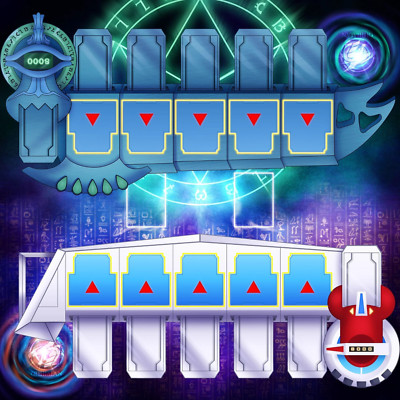 2 Player Cloth TCG Playmat Yugioh Duel Disk Battle City Chaos Stitched Border-image