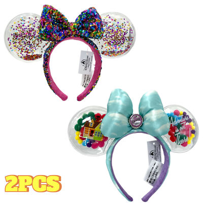 Disney~ UP Grape Soda Cap Balloons Minnie Ears+Colorful Star Fragments Headband-image