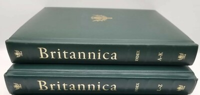 BRITANNICA | Encyclopedia Index A-K & Index L-Z, 2 Volumes 15th Edition Leather-image