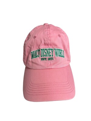 VINTAGE Walt Disney World 1971 Pink Green Baseball Hat Cap Adult OSFM-image