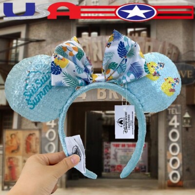 Disney Resort Chip & Dale Sui Sui Summer Sequin Ears Edition Headband US💖-image