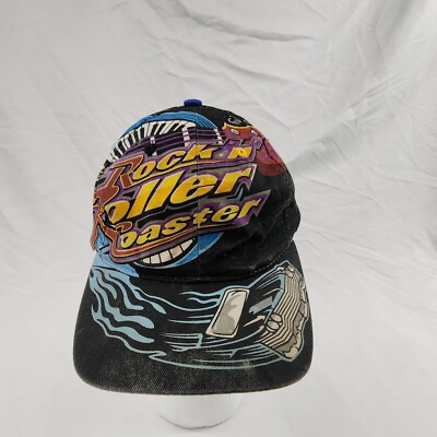 Vtg Walt Disney World Aerosmith Rock ‘n Roller Coaster Hat Cap Youth Adjustable-image