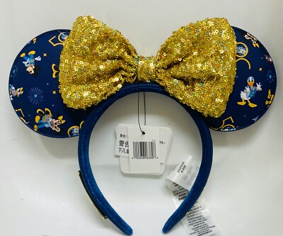 BNWT Disney Parks Loungefly WDW 50th Mickey & Friends Ears Headband One Size -image