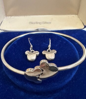 Walt Disney World Mickey Mouse Sterling Silver Earring and Bracelet Set-image