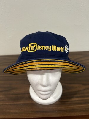 Disney Bucket Hat Walt Disney World Adult Yellow Daisy Heart Castle Embroidered-image