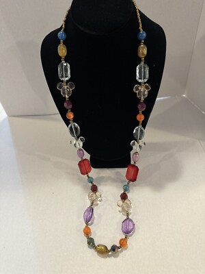Walt Disney World VTG souvenir Mickey Mouse Jewel Tone Colors Faceted Beaded 37”-image