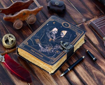 Handmade Vintage Diary Sketchbook Leather Travel Notebook Antique Deckle Paper-image