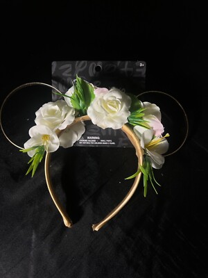 Disney Minnie Mouse Floral Gold Ears Headband Aldi Exclusive Brand New 2025-image