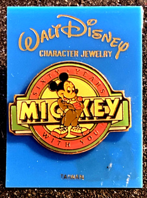 DISNEY VINTAGE MAIN STREET CHARACTER JEWELRY SIXTY YEARS WITH YOU MICKEY PIN-image