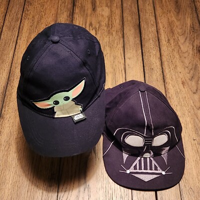 Darth Vader Yoda WDW Walt Disney Star Wars Jedi Snapback Hat LOT (2)-image