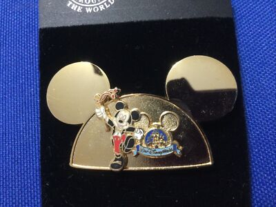 Disney Pin WDW Gold Ear Hat Logo Happiest Celebration On Earth 50 Yrs Parks-image