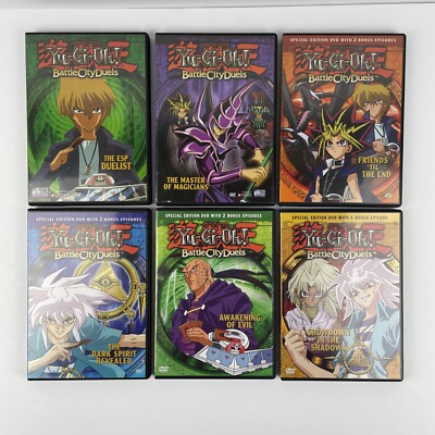 6 Yu-Gi-Oh DVDs Bundle Battle City Duels - Vol. 3 4 7 8 9 11 DVD 1 Mime Dark ESP-image
