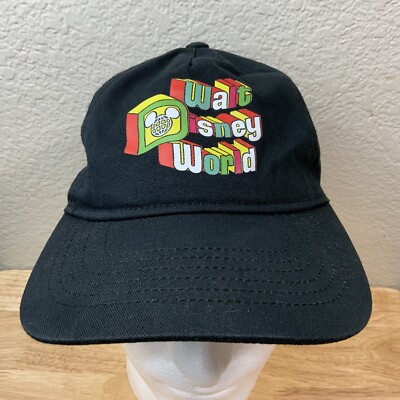 Disney Hat Cap Strap Back Black Red Walt Disney World Magic Kingdom Mens-image