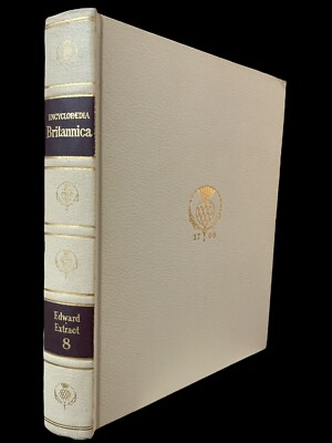 Encyclopedia Britannica 1964 32nd Edition Cream Faux Leather Volume 8-image