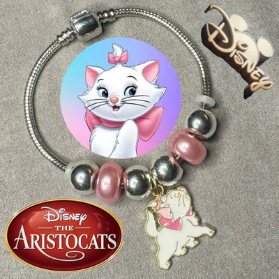 ARISTOCATS MARIE Silver Handmade 3mm Snake Chain Charm Bracelet/Jewelry Gift✨NEW-image