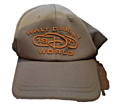 Disney Parks Walt Disney World Baseball Hat Cap Gray Orange 1971 Adjustable-image