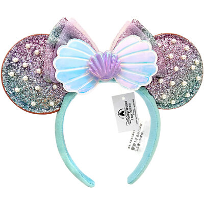 New Disney Parks  The Little Mermaid Ariel Pearl Shell Minnie Mouse Ear Headband-image