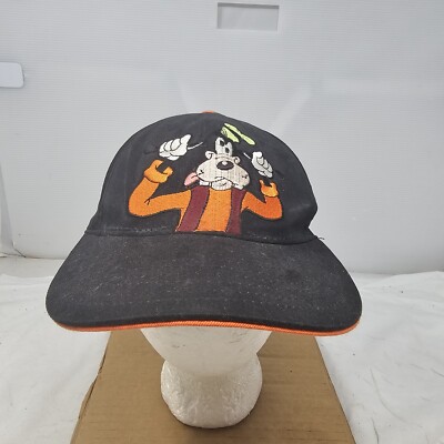 Vintage Walt Disney World Goofy Hat Black Snapback Big Character Y2K-image
