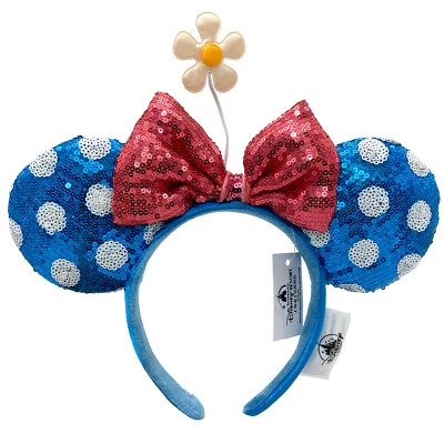 DisneyParks Sequins Bow Polka Dot Ears Sun Flower Minnie Mickey Mouse Headband --image