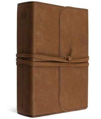 ESV Journaling Bible, Interleaved Edition, Cowhide Leather Brown, Flap and Strap-image