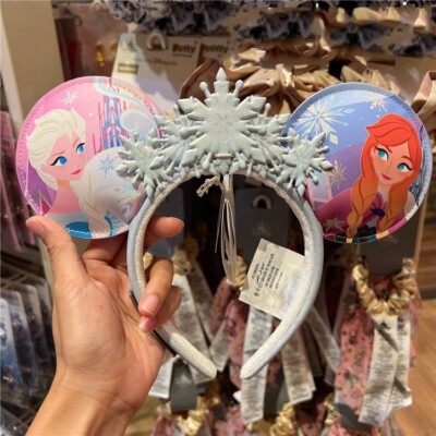 US Disney Parks Loungefly Frozen Anna Elsa Snowflake Minnie Ears Headband 2024-image