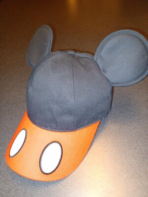 Walt Disney World Mickey Mouse Hat With Ears Black Red Snapback Baseball Cap VGC-image