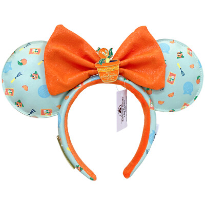 Disney~Parks Loungefly Epcot Flower Garden Orange Bird Minnie Ears Bow Headband-image