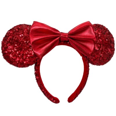 Red Sequin Bow Redd Pirate Disney Parks Ears Mickey Mouse Minnie Ears Headband-image