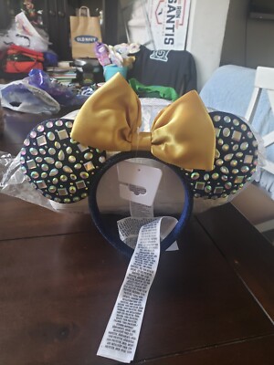 DISNEY MINNIE MOUSE WDW 50th ANNIVERSARY JEWELED EARS NEW/TAGS - SMOKE FREE HOME-image