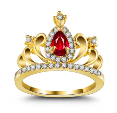 RED PRINCESS GOLD RING SIZE 10 JEWELRY WALT DISNEY WORLD DISNEYLAND MICKEY MINNI-image