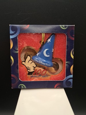 WALT DISNEY WORLD 100 Years of Magic Sorcerer’s Hat Icon Ornament New In Box-image
