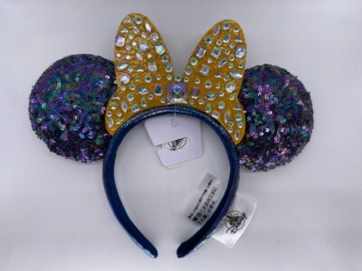 Disney Parks Gold Bow 50th Anniversary WDW Minnie  Ears Jeweled Headband 2021-image